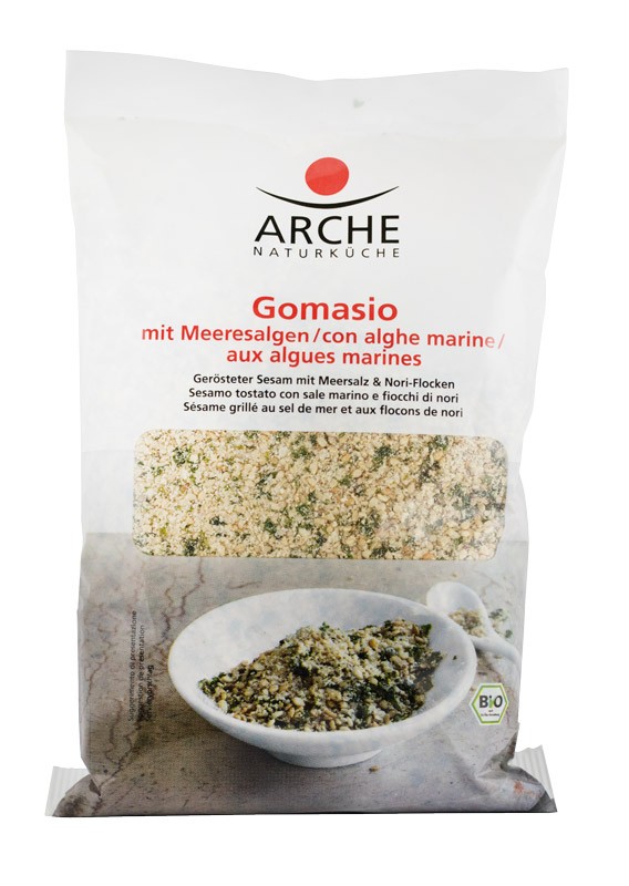 Gomasio bio cu sare de mare si alge marine, 200g Arche