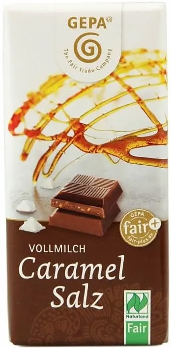 Ciocolata bio cu lapte si caramel sarat, 40g Gepa