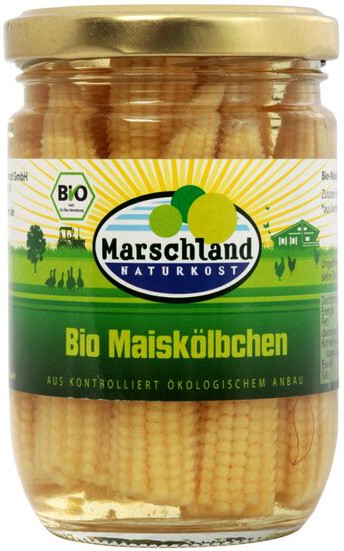 Mini porumb bio in saramura 230g / 125g Marschland Naturkost