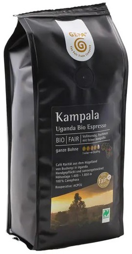 Cafea bio boabe Kampala, 250g Gepa