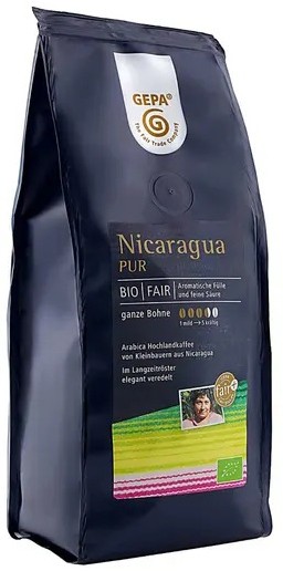 Cafea bio boabe Nicaragua Pur, 250g Gepa
