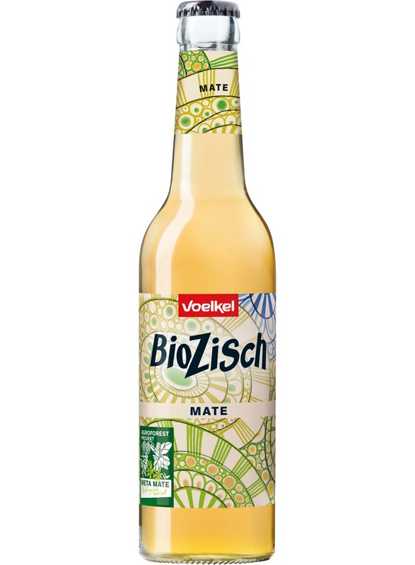 Bautura carbogazoasa bio cu ceai mate, 330 ml Voelkel
