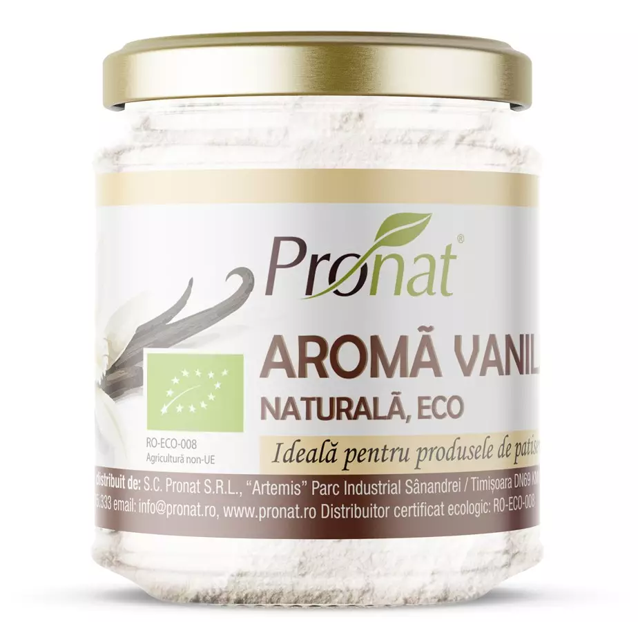 Aroma naturala de vanilie bio, 80g Pronat