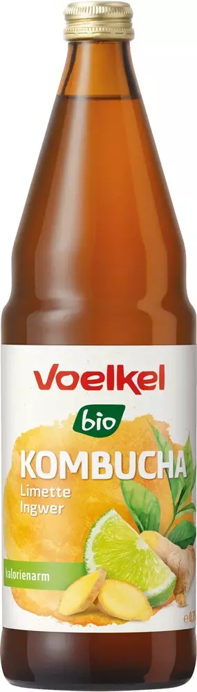 Bautura bio Kombucha cu limete si ghimbir, 0,75L Voelkel