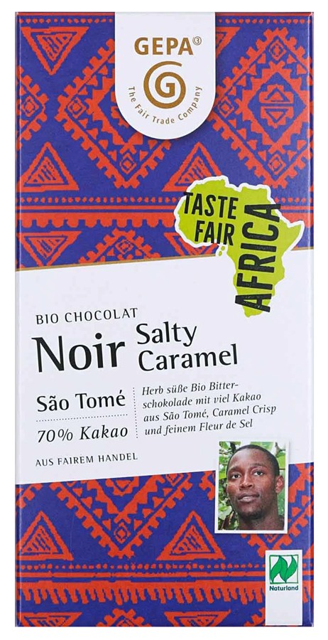 Ciocolata neagra bio si fairtrade cu caramel sarat, 80g Gepa