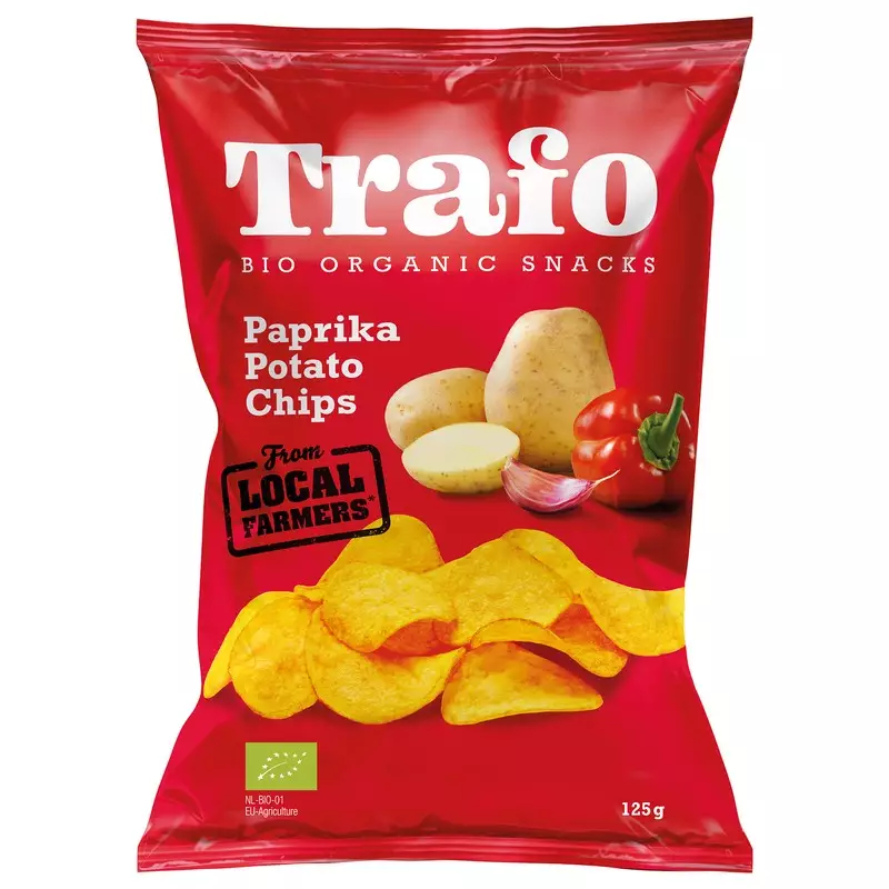 Chipsuri bio cu paprika, 125g Trafo