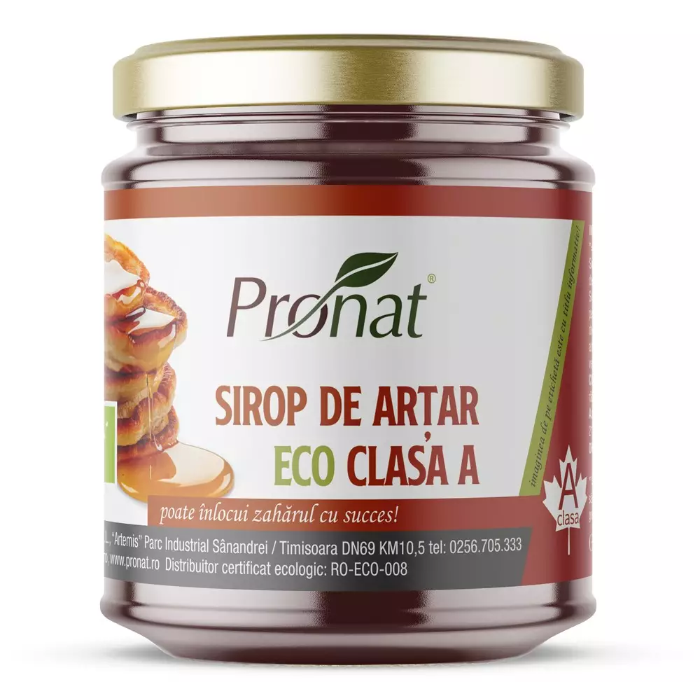 Sirop bio de artar, clasa A, 300g Pronat