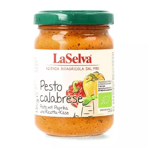 Pesto calabrese din ardei dulce bio, 135g LaSelva