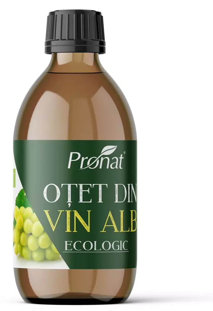 Otet bio din vin alb 12% aciditate, 250ml Pronat