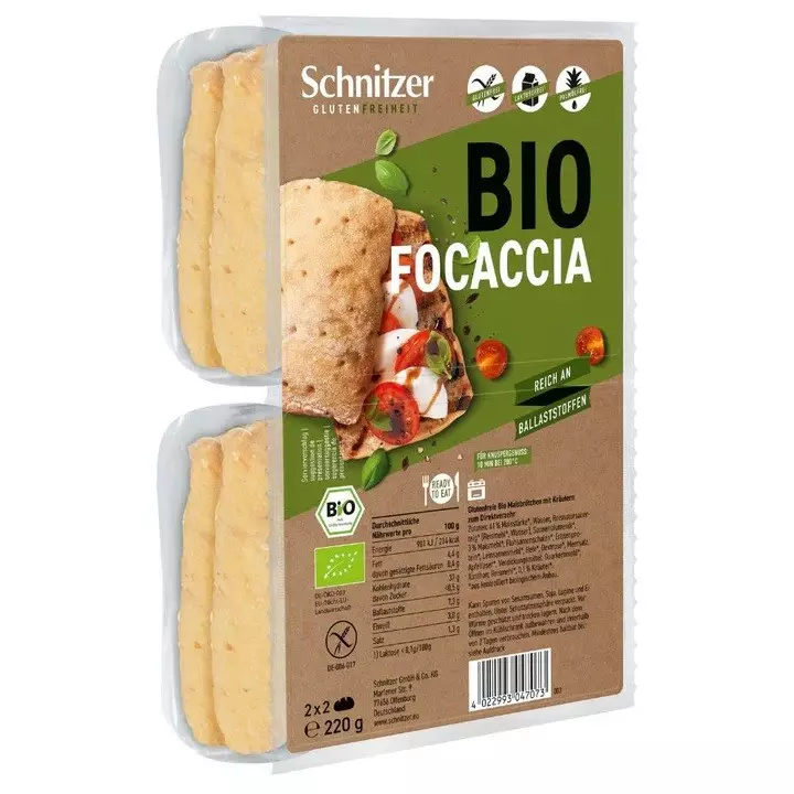 Focaccia bio fara gluten, 220g Schnitzer Gluten Free