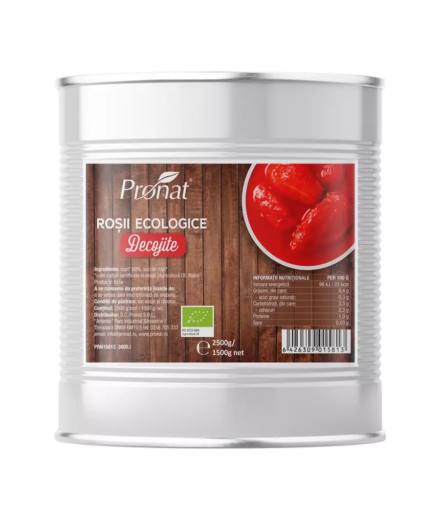 Rosii bio decojite, 2500g Pronat