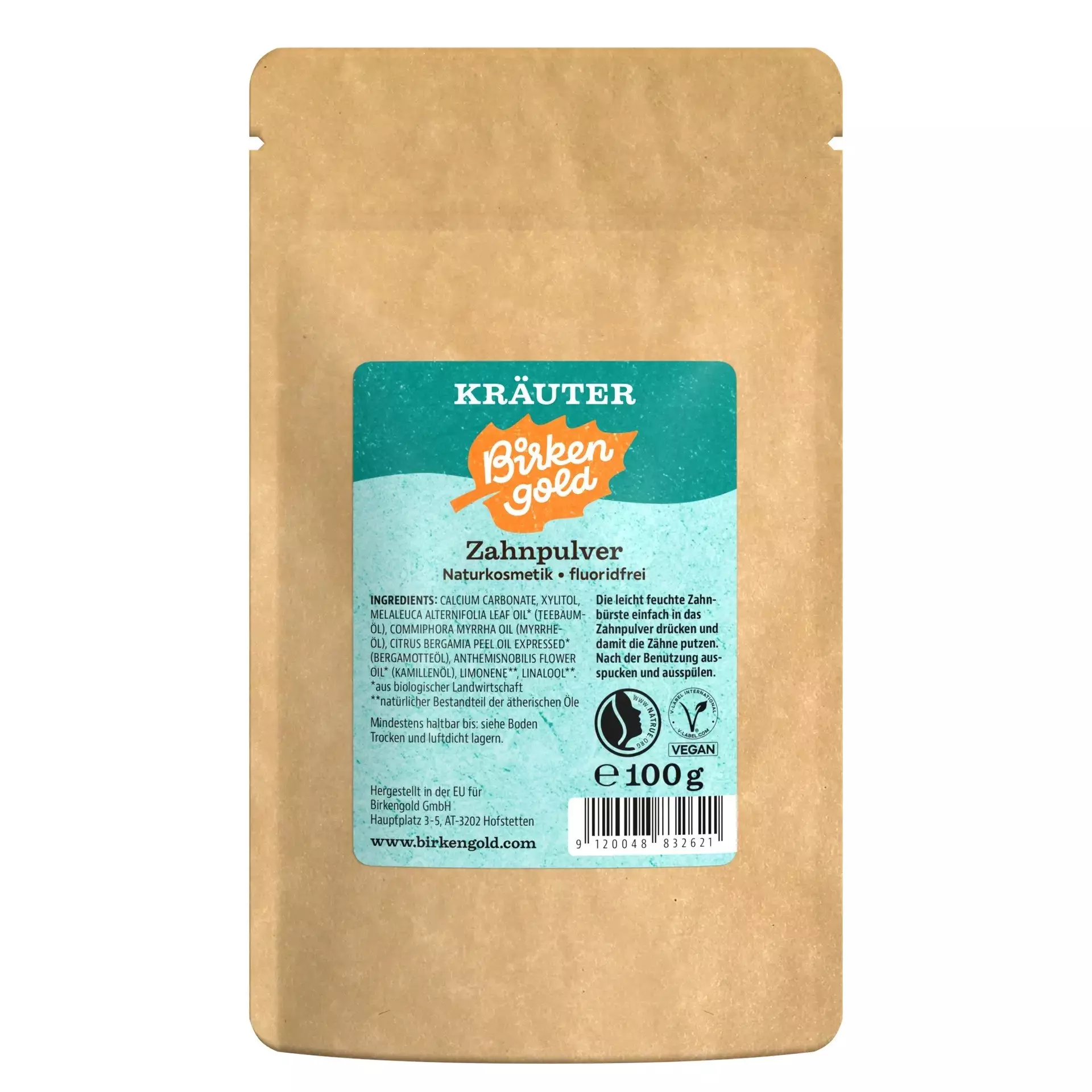 Pulbere pentru dantura cu plante, 100g Birkengold