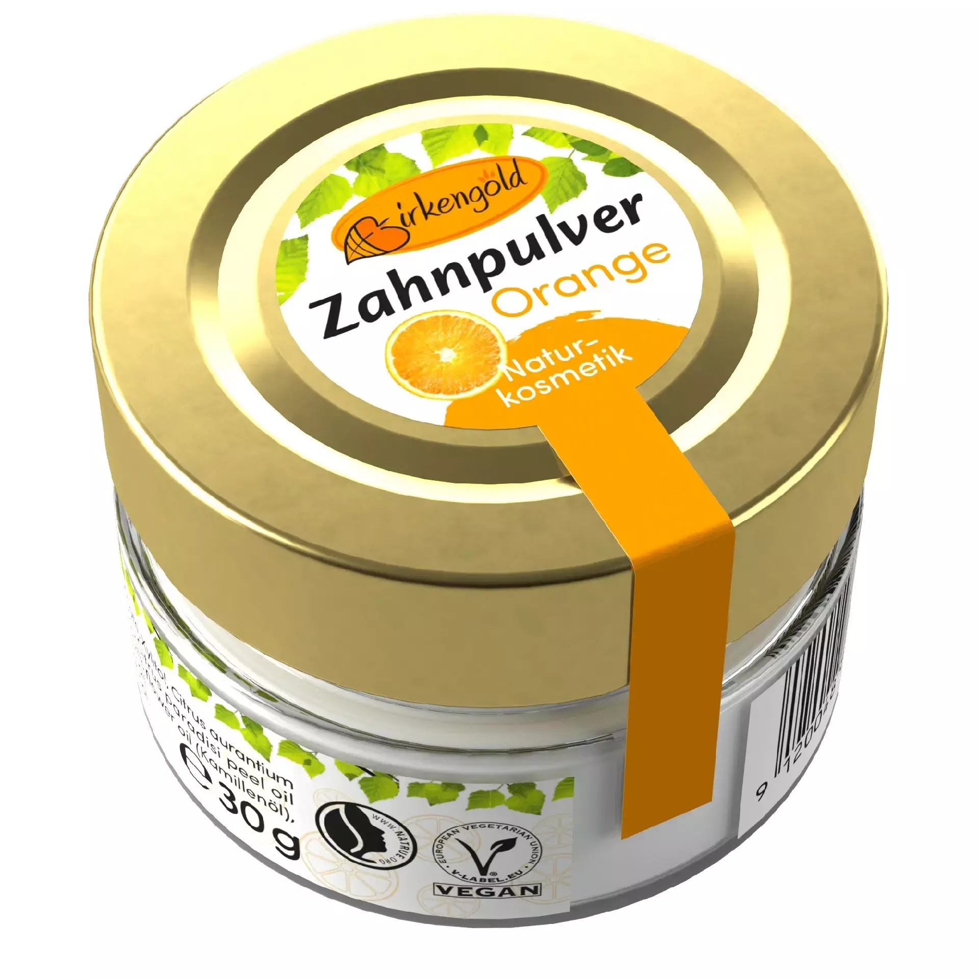 Pulbere pentru dantura cu portocale si xylitol, 30g Birkengold