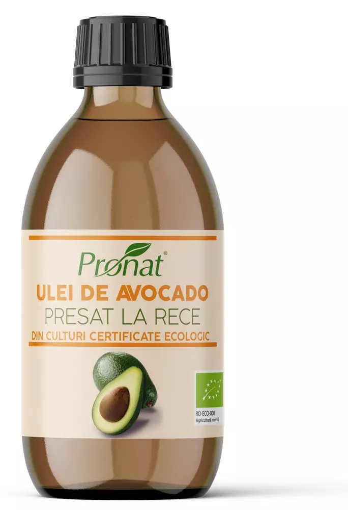 Ulei bio de avocado presat la rece, 250ml Pronat