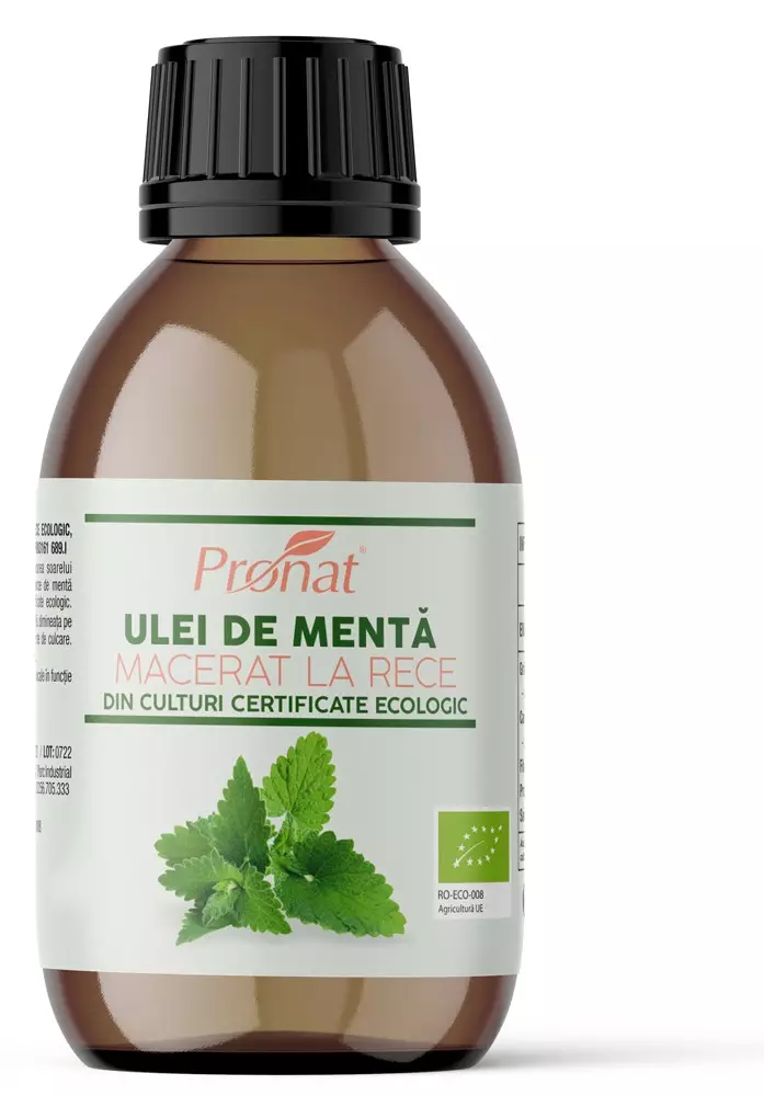 Ulei bio de menta macerat la rece, 100ml Pronat