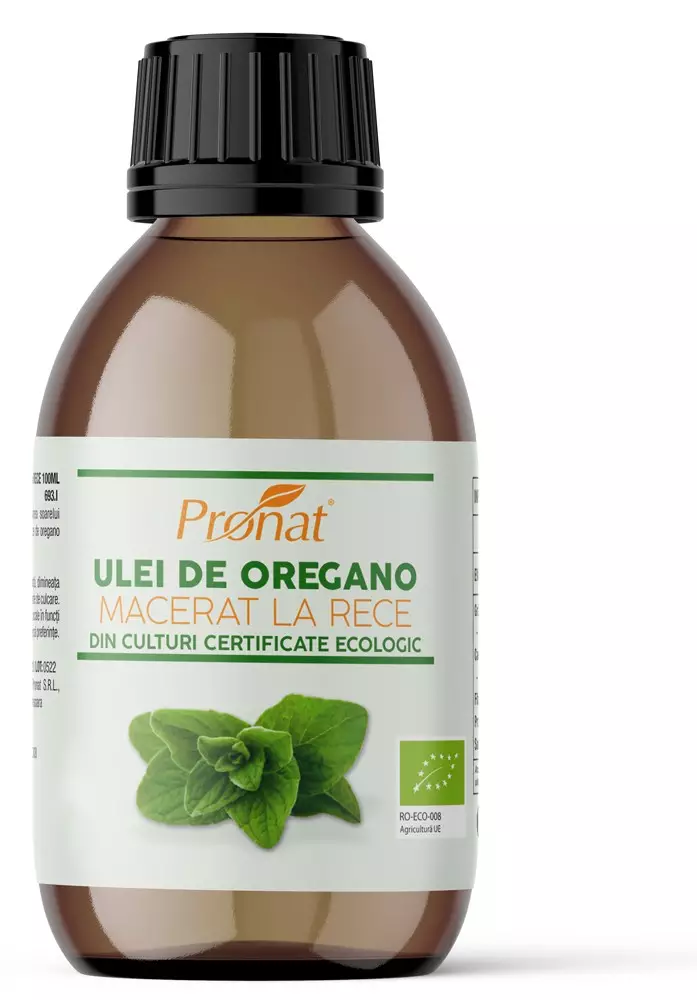 Ulei bio de oregano macerat la rece, 100ml Pronat