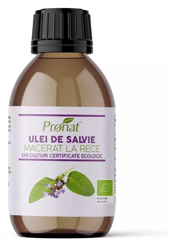 Ulei bio de salvie macerat la rece, 100ml Pronat