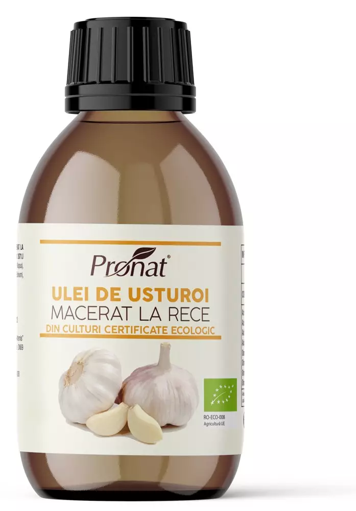 Ulei bio de usturoi macerat la rece, 100ml Pronat