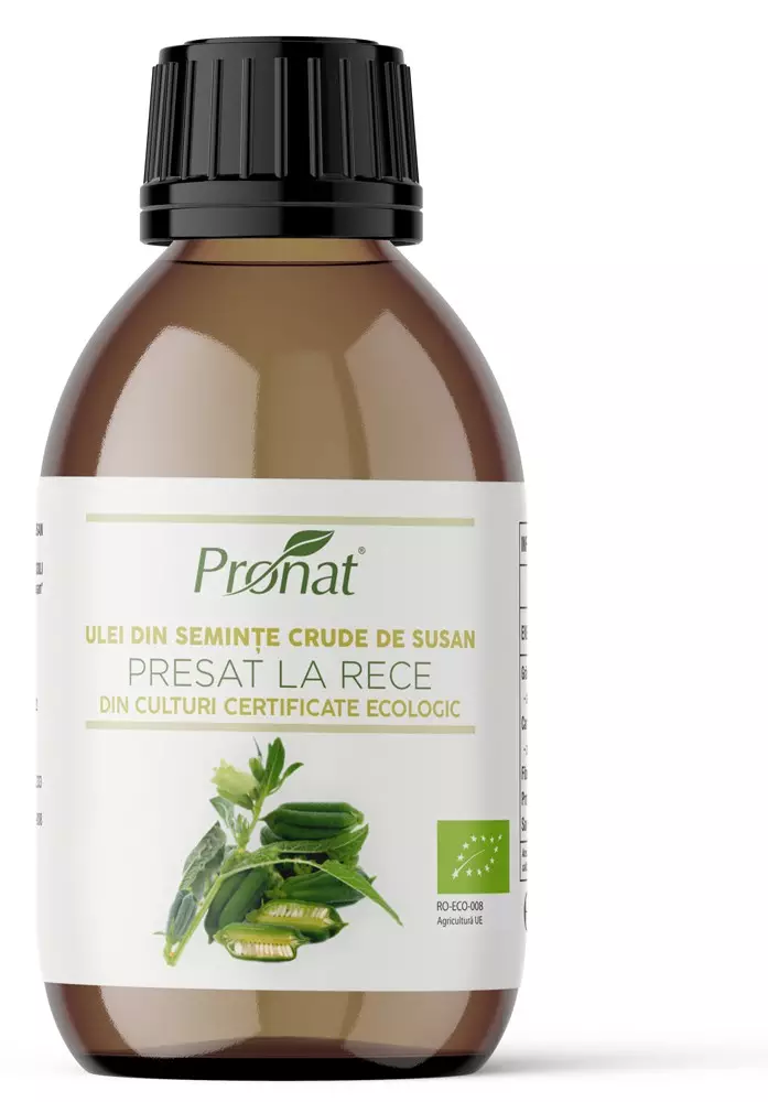 Ulei bio din seminte crude de susan presat la rece, 100ml Pronat