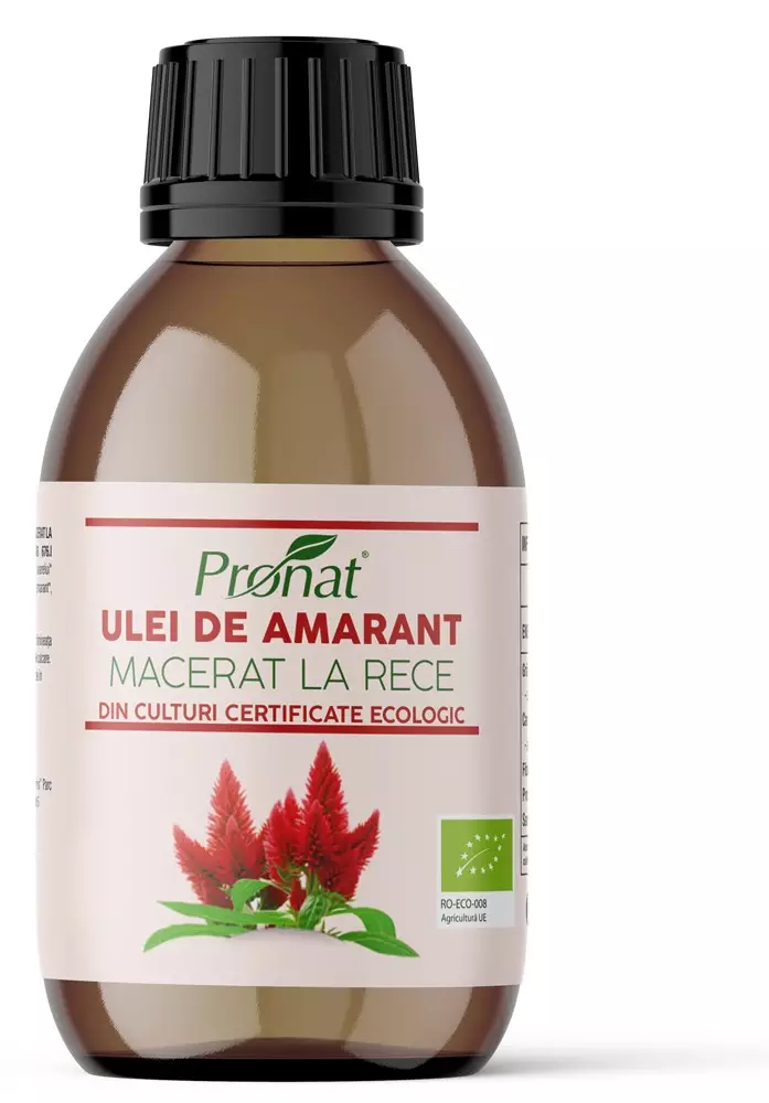 Ulei bio din seminte de amarant macerat la rece, 100ml Pronat