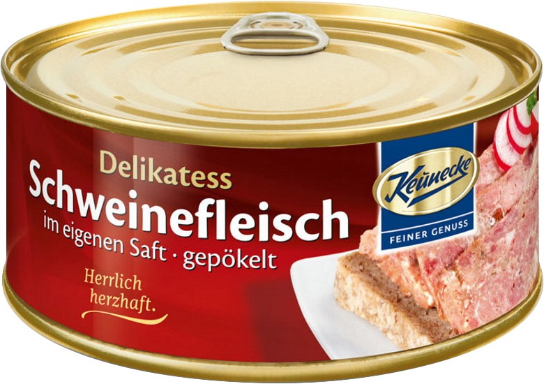 Carne de porc delicioasa in suc propriu, 300g Keunecke