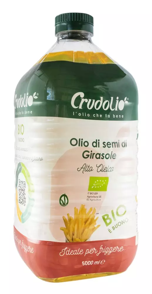 Ulei bio din seminte de floarea soarelui pentru prajit 5L Crudolio