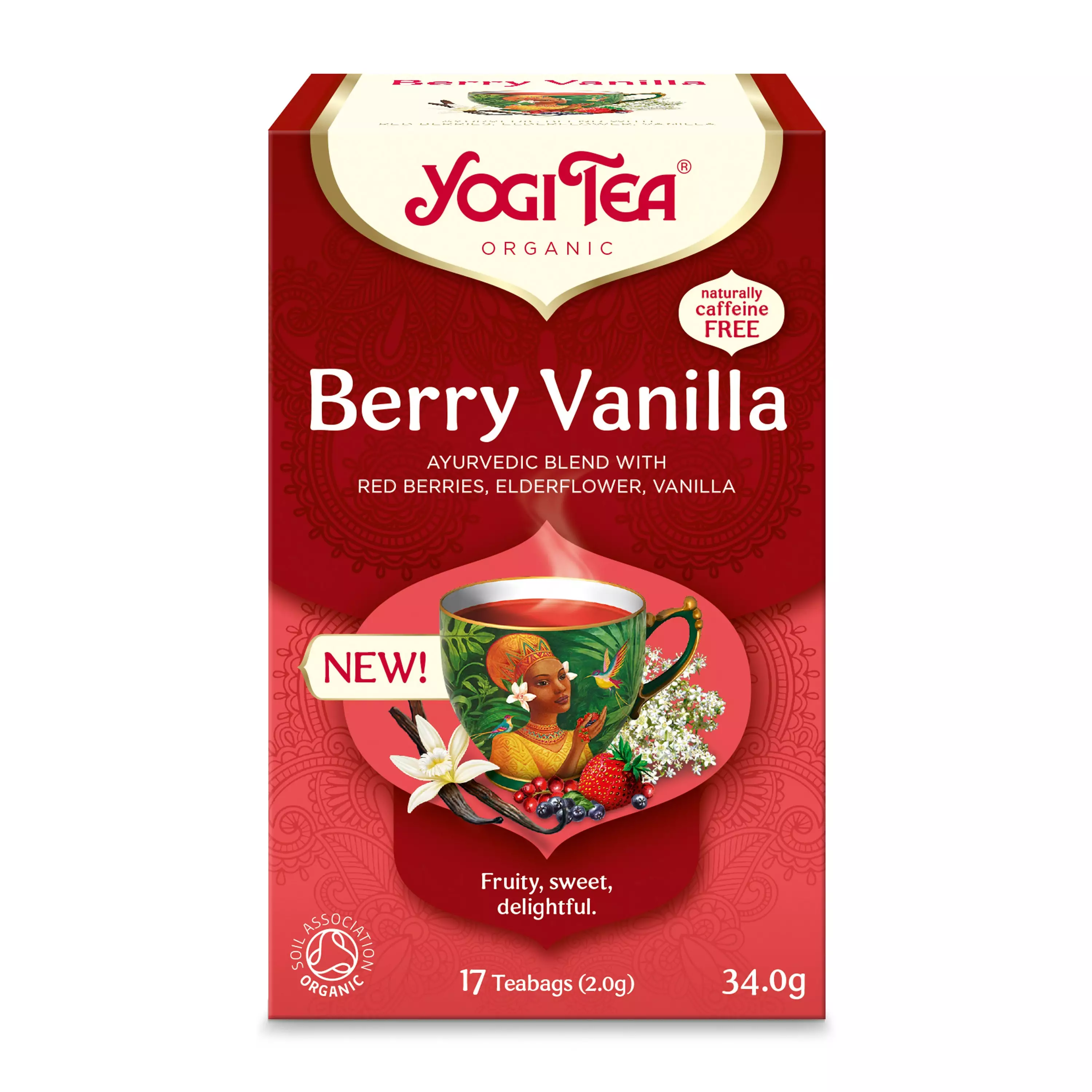 Ceai bio cu fructe de padure si vanilie, 17 pliculete a 2g,34,0g Yogi Tea