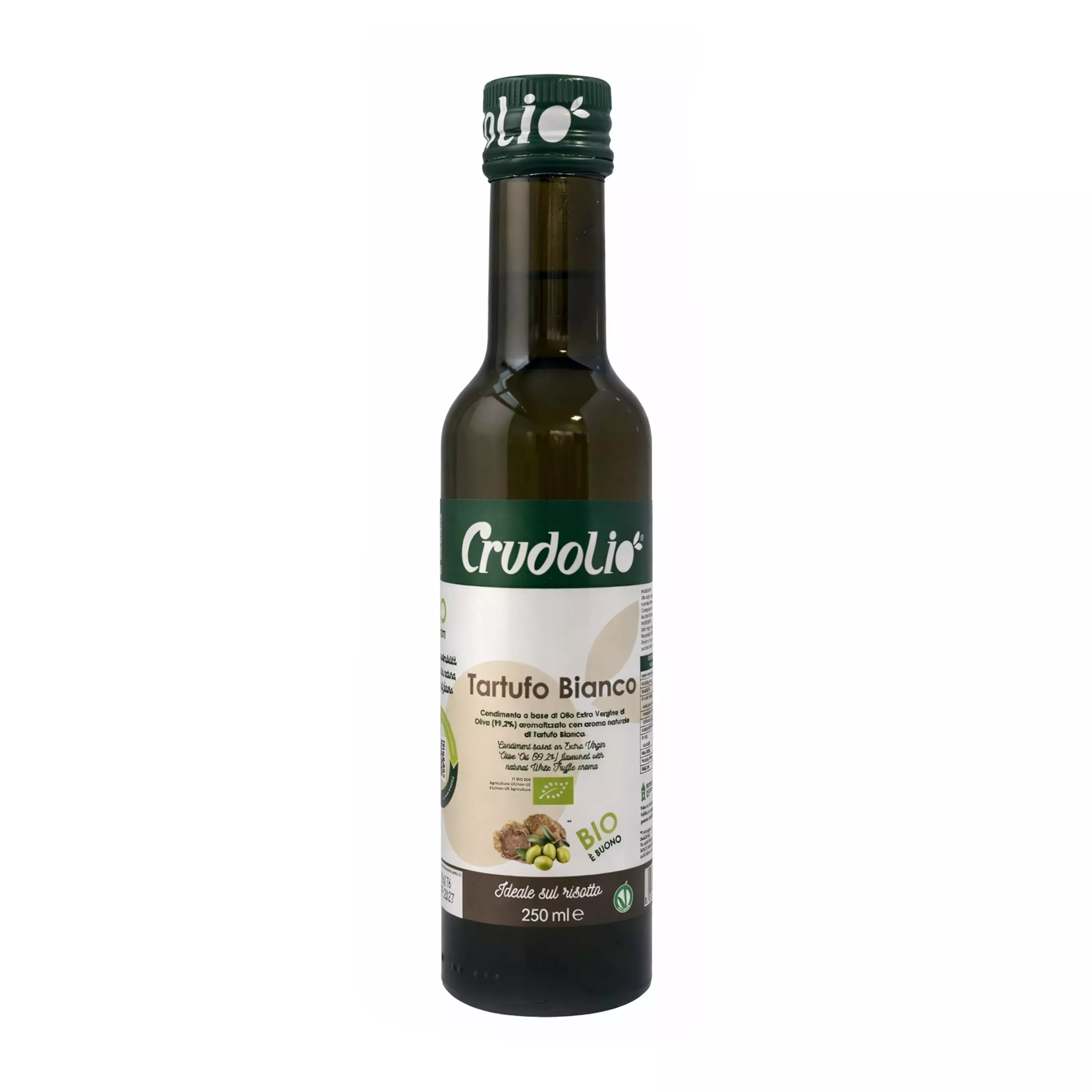 Ulei bio de măsline extravirgin aromatizat cu trufe albe, 250ml Crudolio