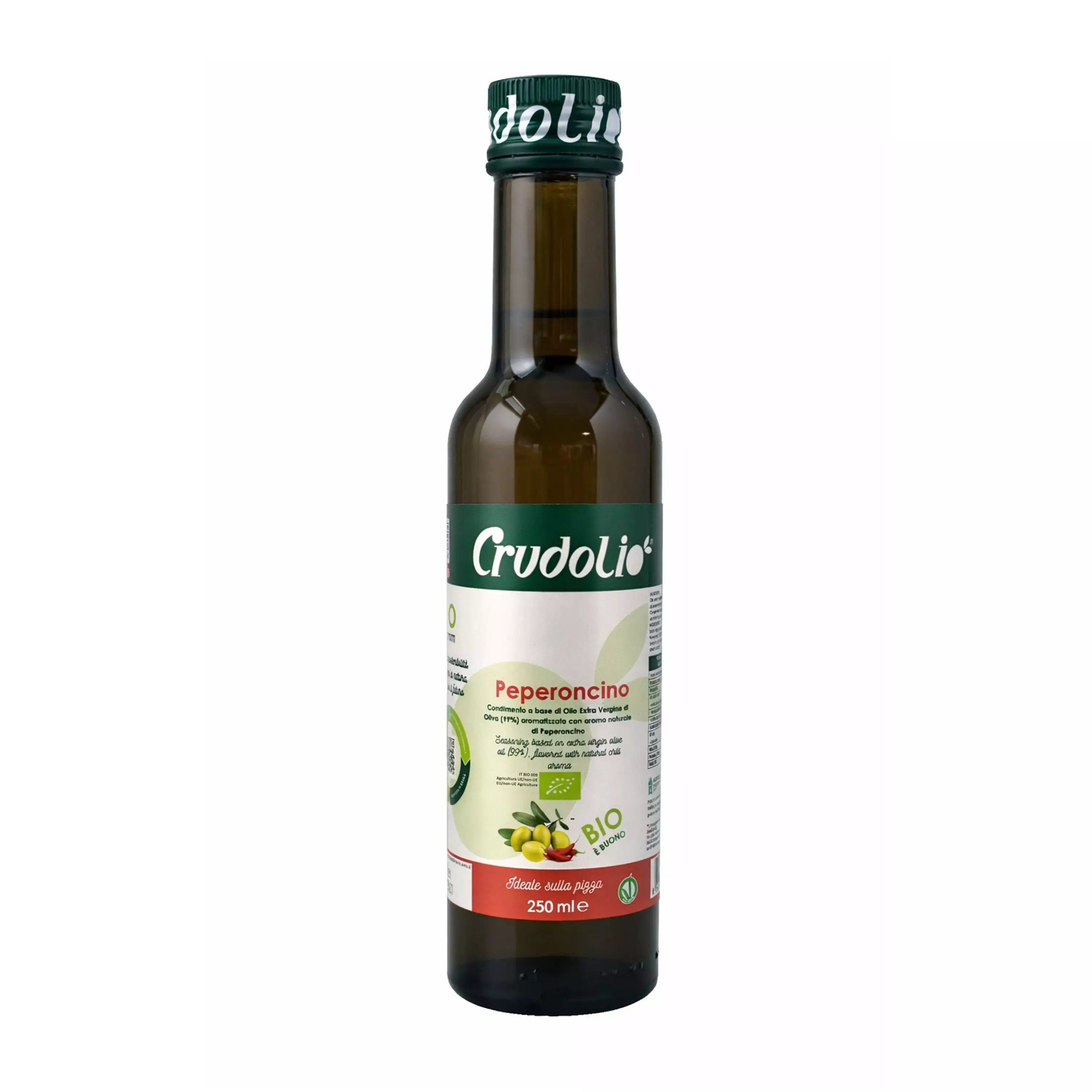 Ulei bio de măsline extravirgin aromatizat cu chilli, 250ml Crudolio