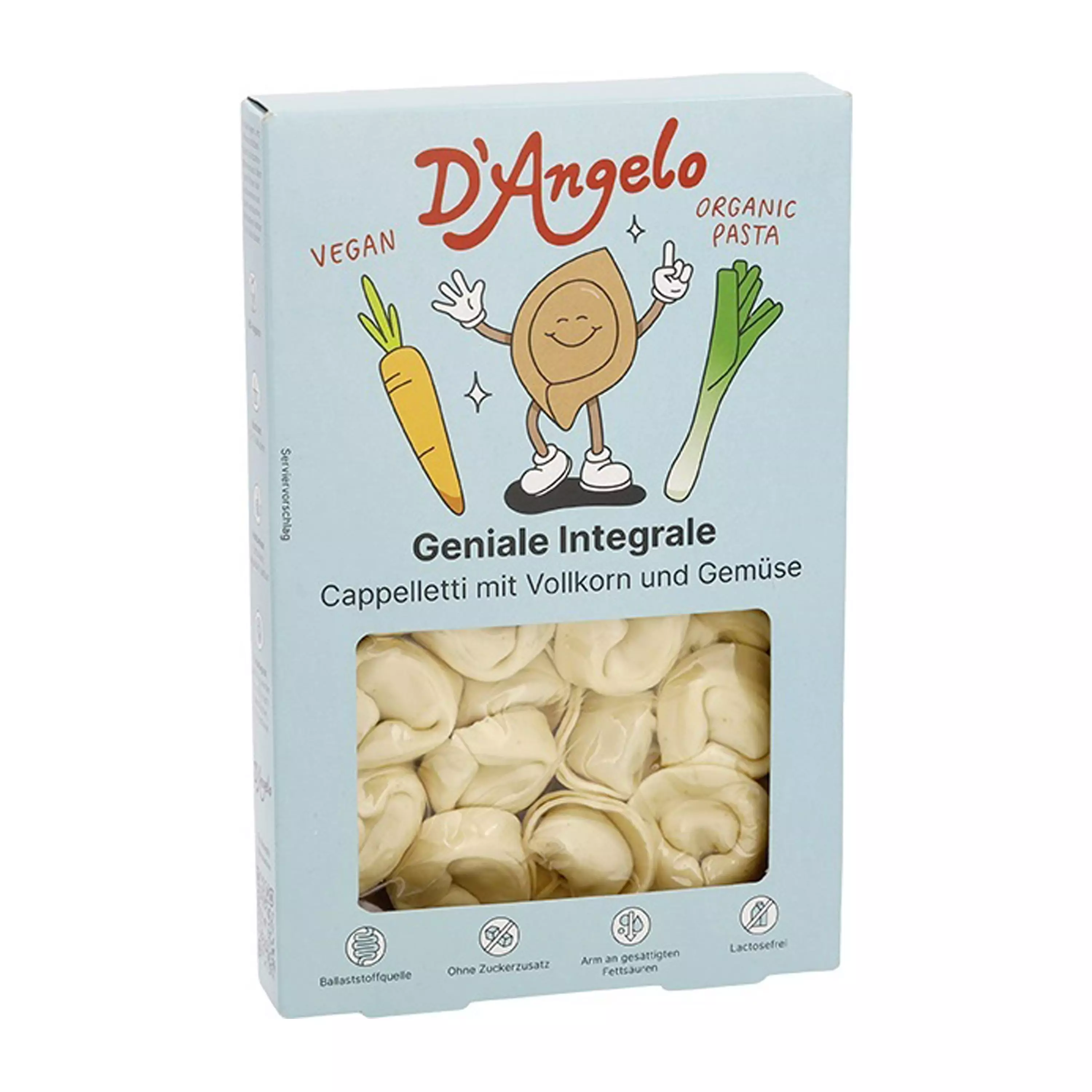 Cappelletti bio cu legume, 250g D'angelo Pasta