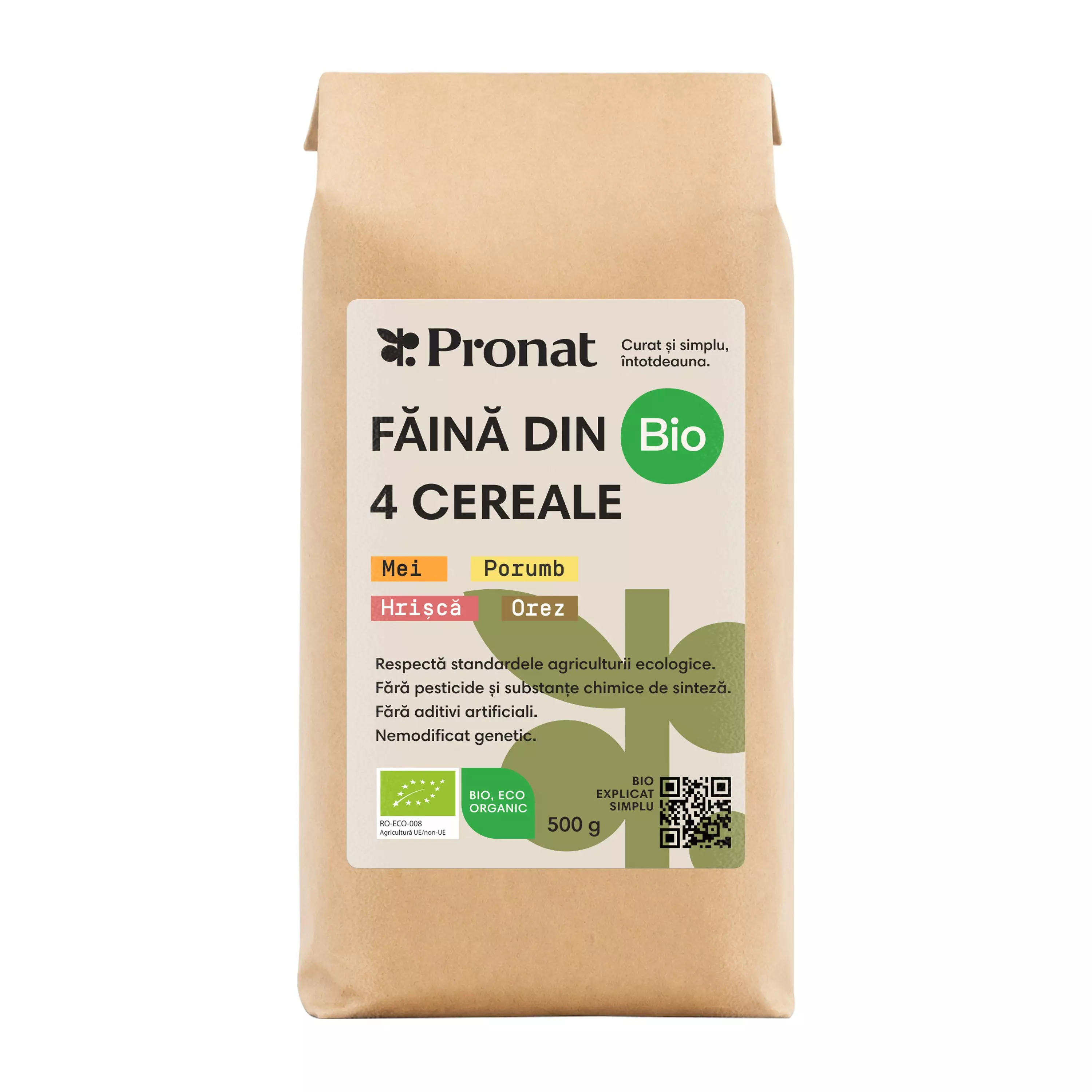 Faina bio din 4 cereale natural fara gluten, 500g Pronat