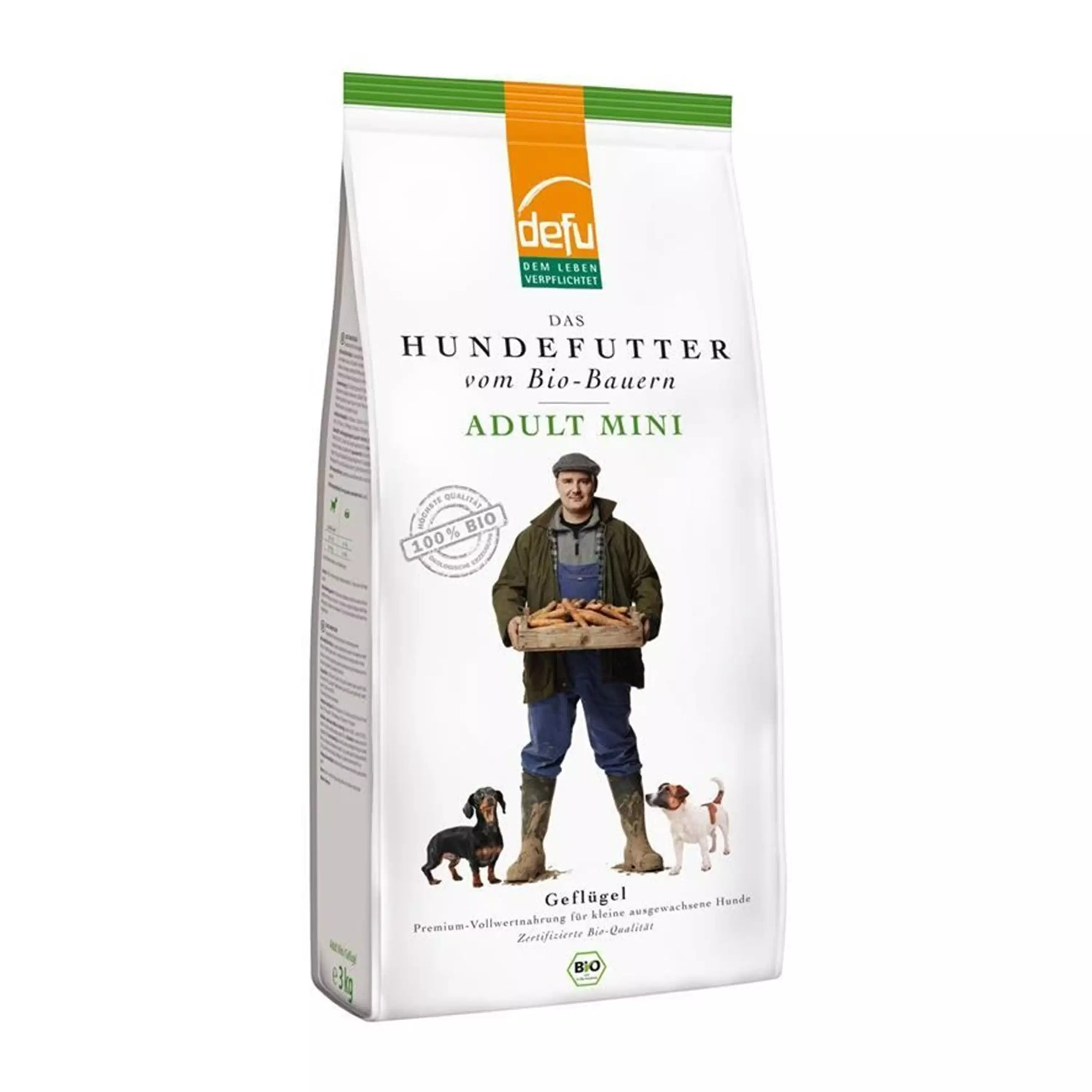 Hrana uscata pentru caini adult talie mica cu carne de pui, 800g, bio, Defu