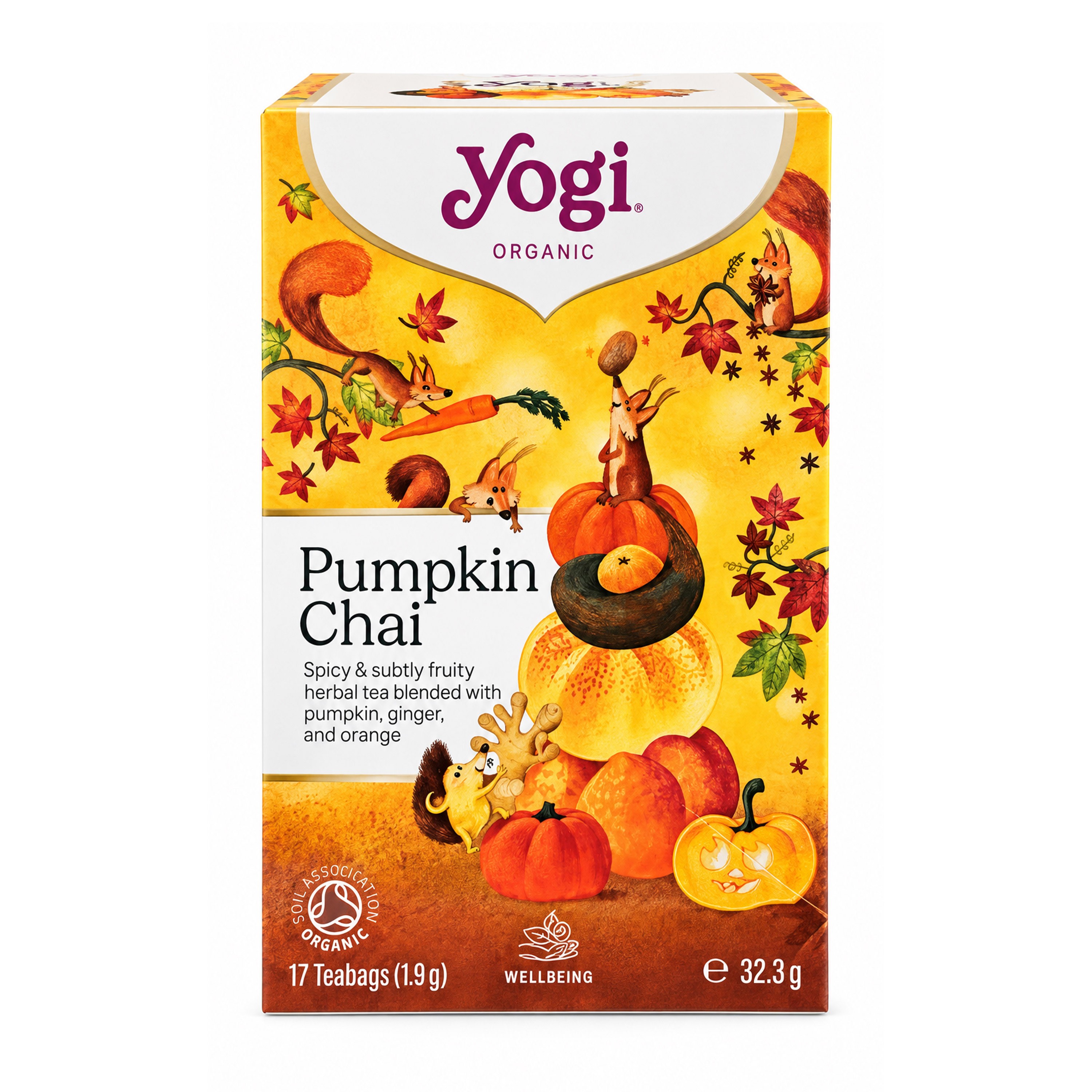 Ceai bio Gusturile Toamnei - Pumpkin Chai, 17 pliculete 32.3g Yogi Tea