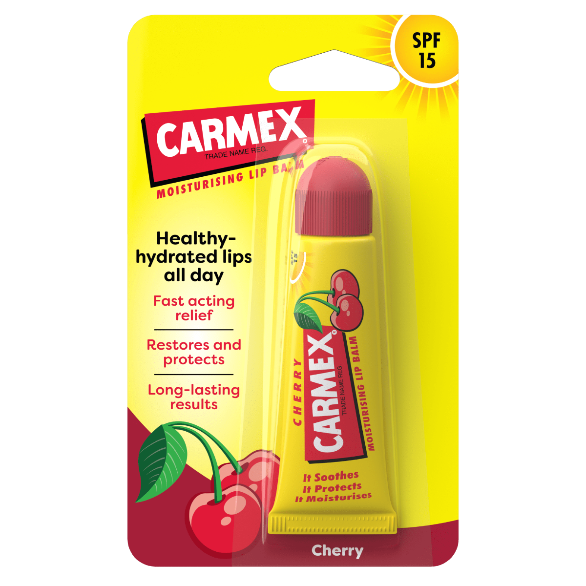 Balsam reparator pentru buze uscate si crapate cu aroma de cirese, 10g, Carmex