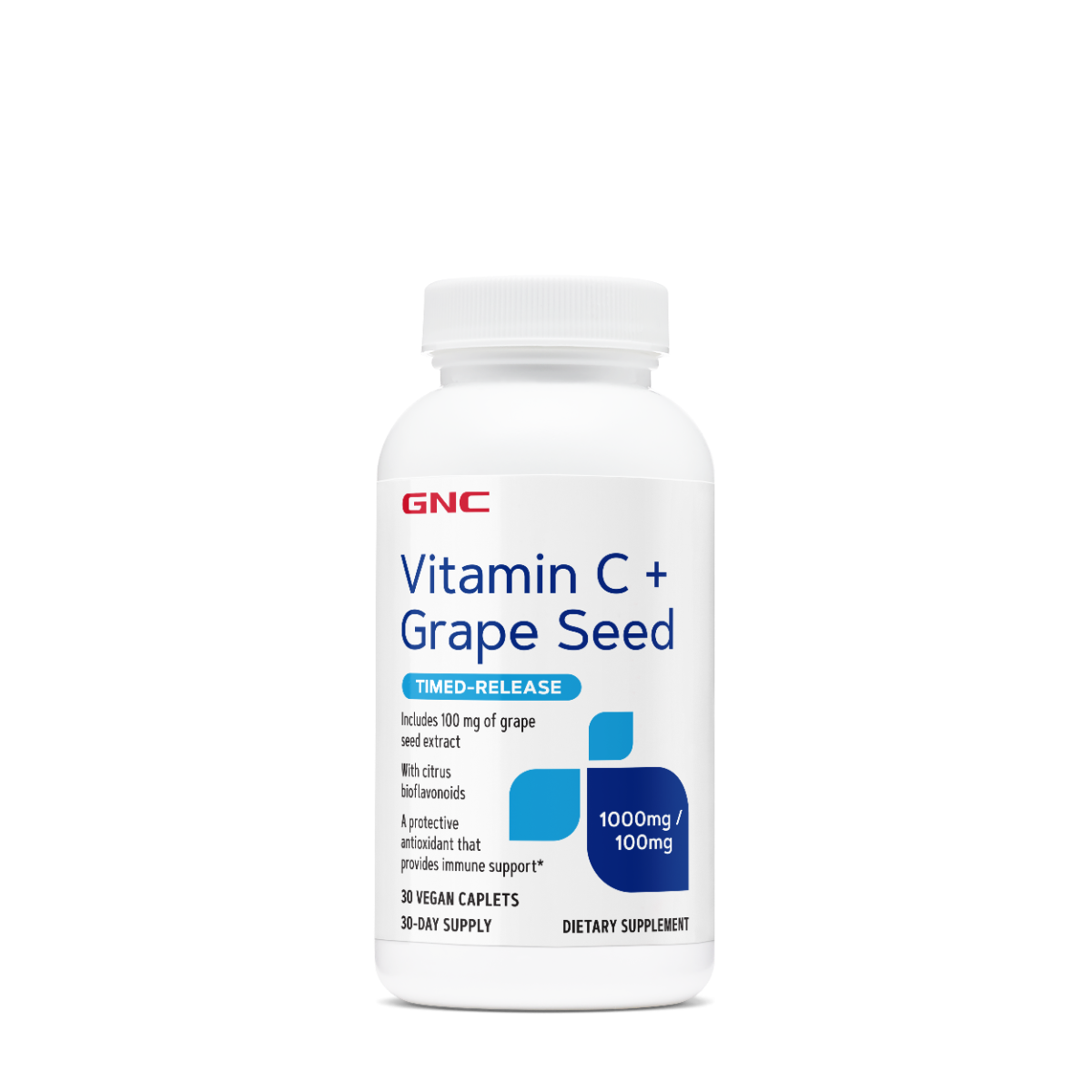 Vitamina C 1000mg cu Bioflavonoide si Extract din Seminte de Struguri cu Eliberare Prelungita, 30 tablete, GNC
