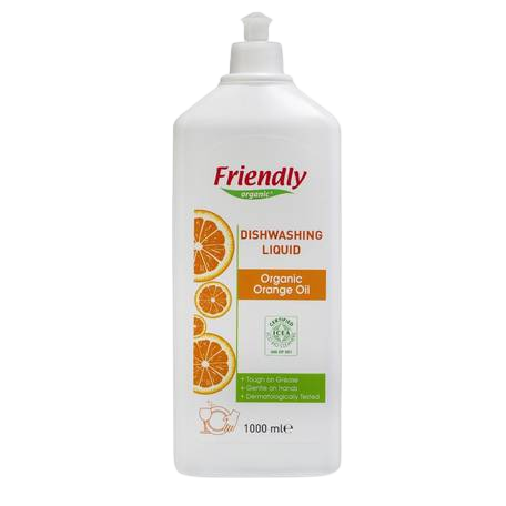 Detergent de vase manual cu portocale, 1000ml, Friendly Organic