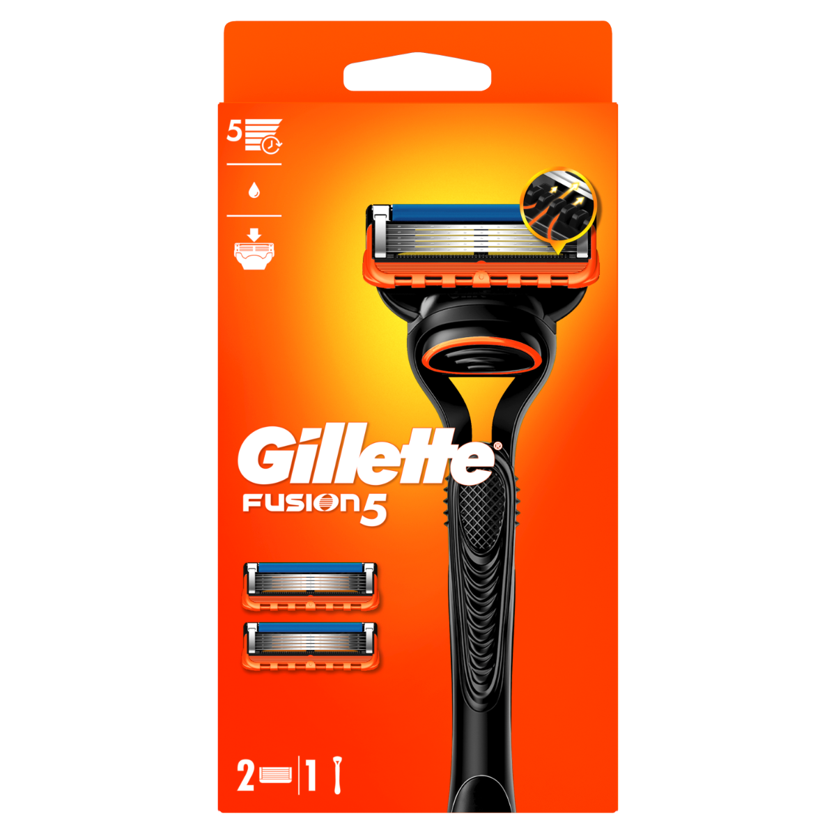 Aparat de ras pentru barbati Fusion5 + rezerva, 1 bucata, Gillette