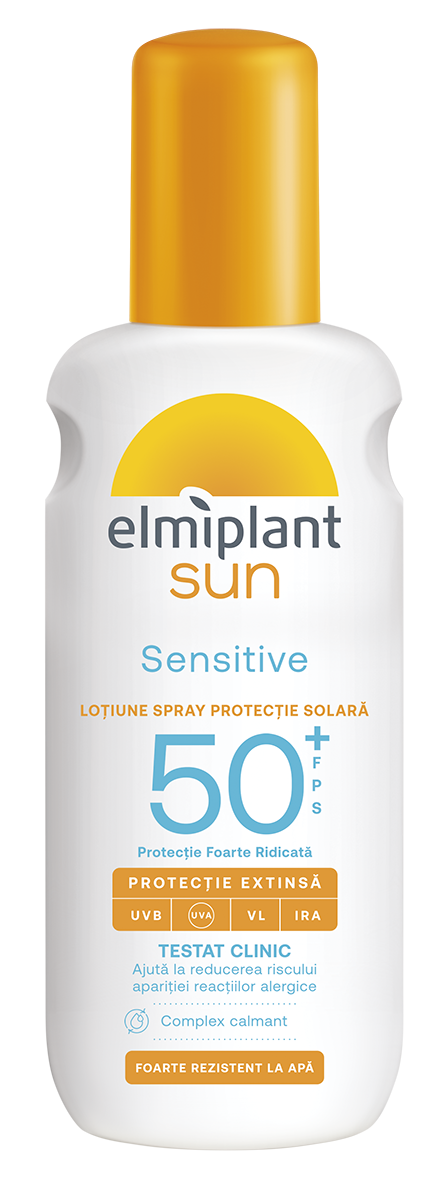 Lotiune spray cu protectie solara SPF50+ Sensitive Sun, 200ml, Elmiplant