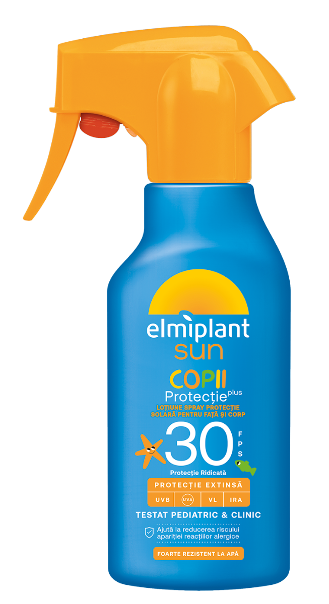Lotiune spray cu protectie solara pentru copii SPF30 Sun, 200ml, Elmiplant