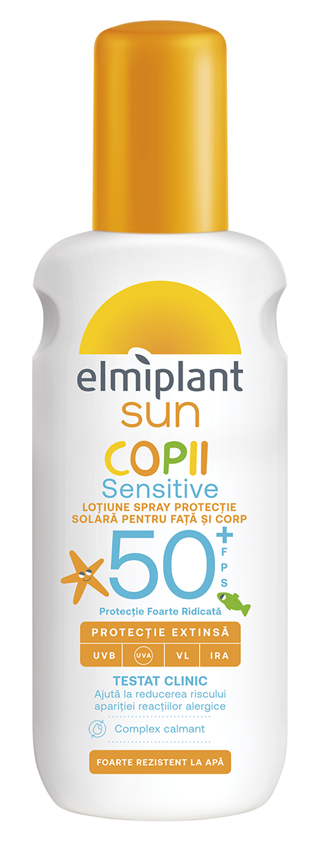 Lotiune pentru copii cu protectie solara SPF50+ Sensitive Sun, 200ml, Elmiplant