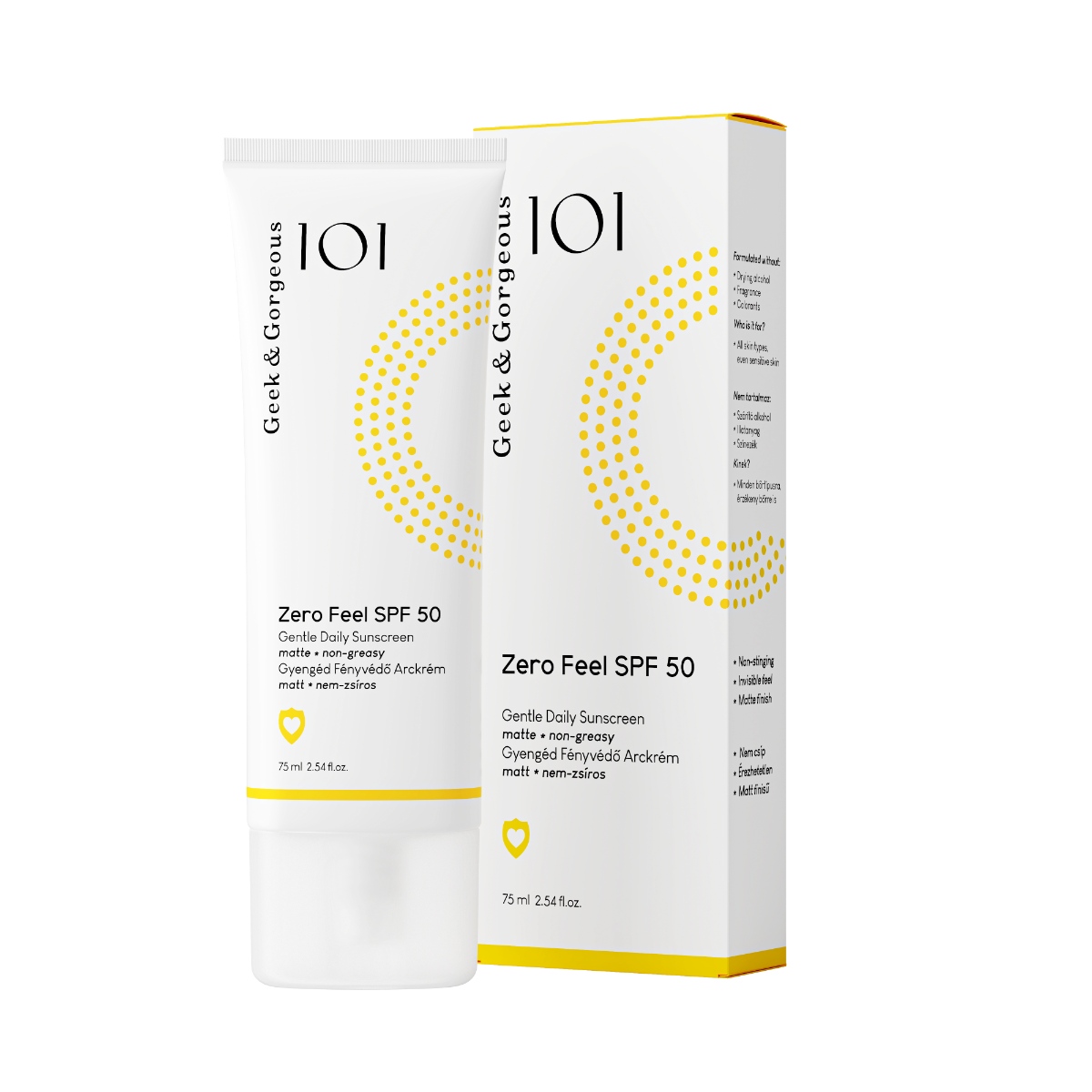 Lotiune cu protectie solara SPF50 Zero Feel, 75ml, Geek&Gorgeous