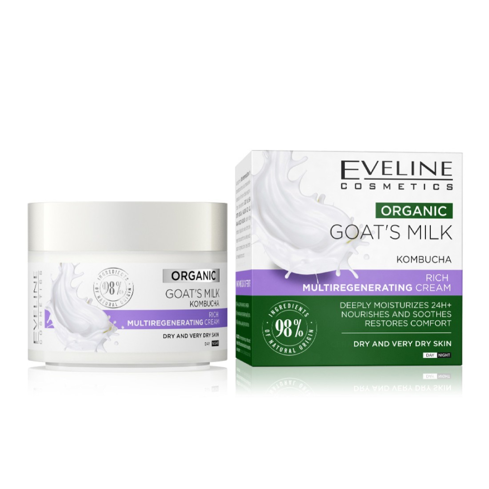 Crema de fata regeneranta cu lapte organic de capra, 50ml, Eveline Cosmetics
