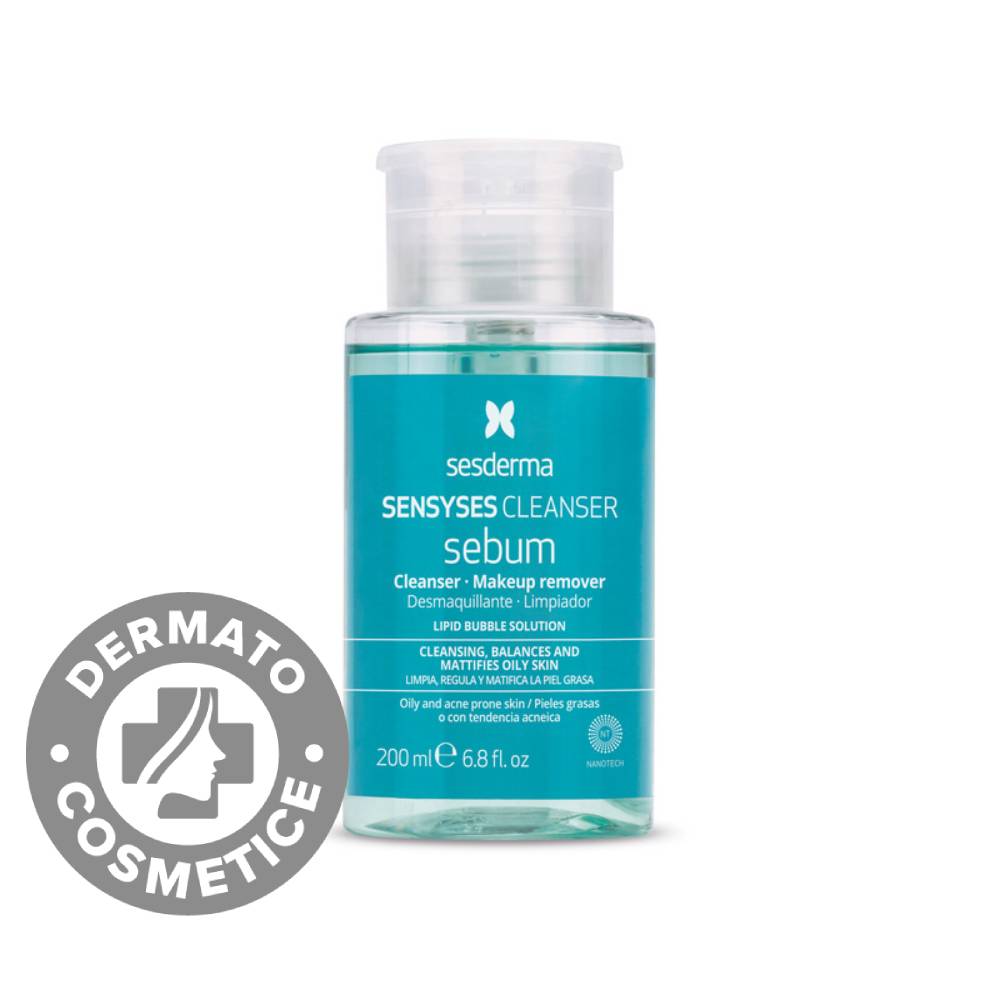 Lotiune demachianta pentru ten gras cu tendinta acneica Sensyses, 200ml, Sesderma