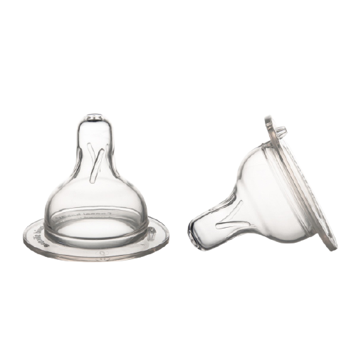 Tetina din silicon cu flux mediu pentru biberon cu gat larg EasyStart 6-12 luni, 2 bucati, Canpol babies