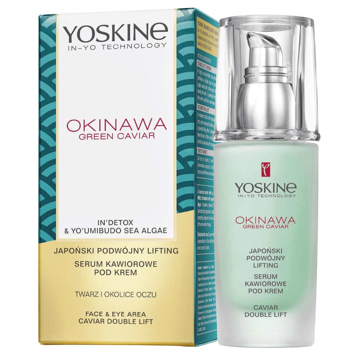 Ser dublu lift cu caviar verde pentru fata si ochi Okinawa Green Caviar, 30ml, Yoskine