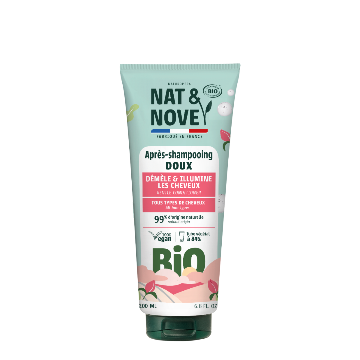 Balsam delicat pentru toate tipurile de par cu extract de galbenele Bio, 200ml, Nat&Nove