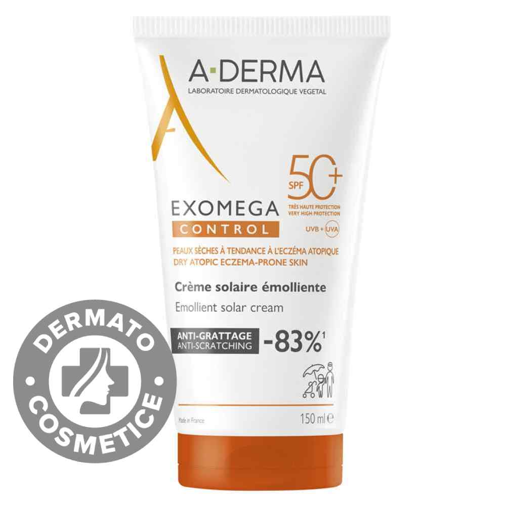 Crema de protectie solara SPF50+ Exomega Control, 150ml, A-Derma