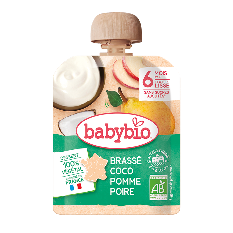 Piure de mere, pere si cocos Bio, 85g, BabyBio