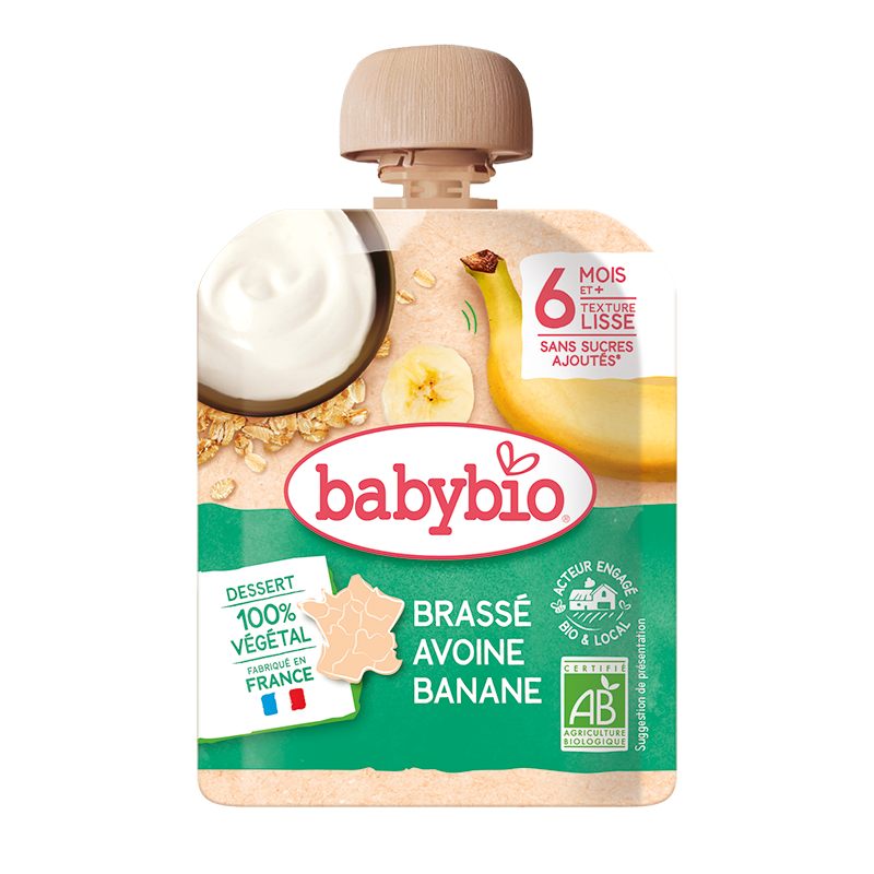 Piure de banane si ovaz Bio, 85g, BabyBio