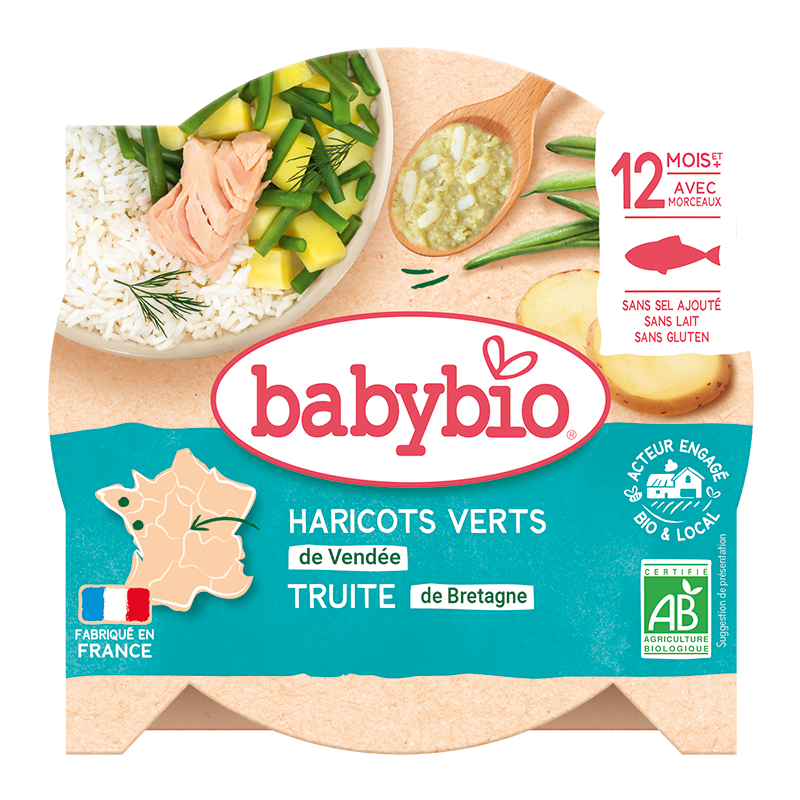 Meniu de legume si pastrav Bio, 230g, BabyBio